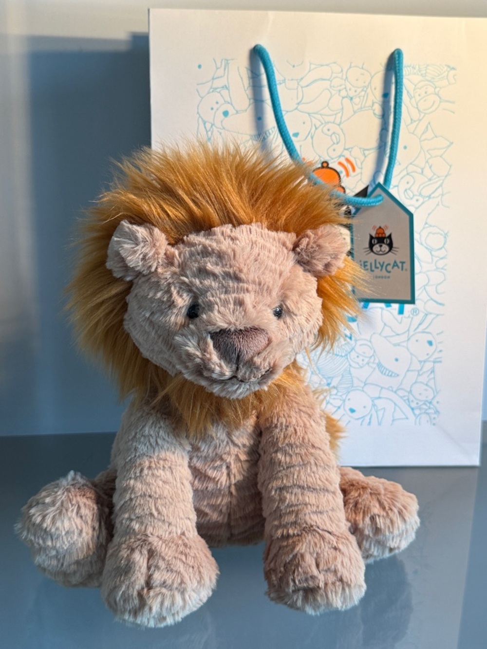 Jellycat Beige Plush Lion with Golden Mane - Soft Cuddly Stuffed Animal